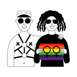 Gays couple with rainbow flag T-Shirt