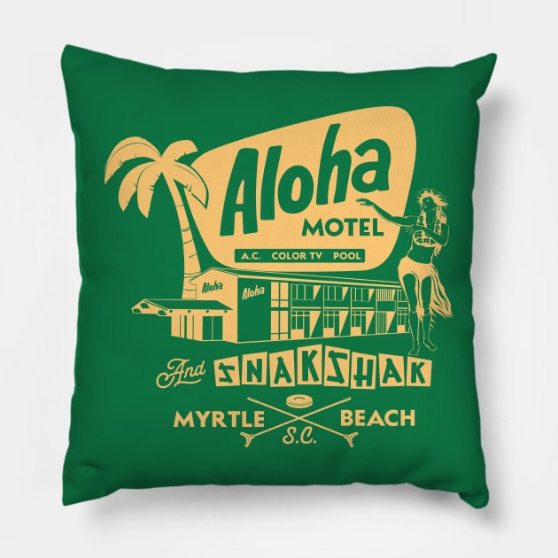Aloha Motel Pillow by stevethomasart