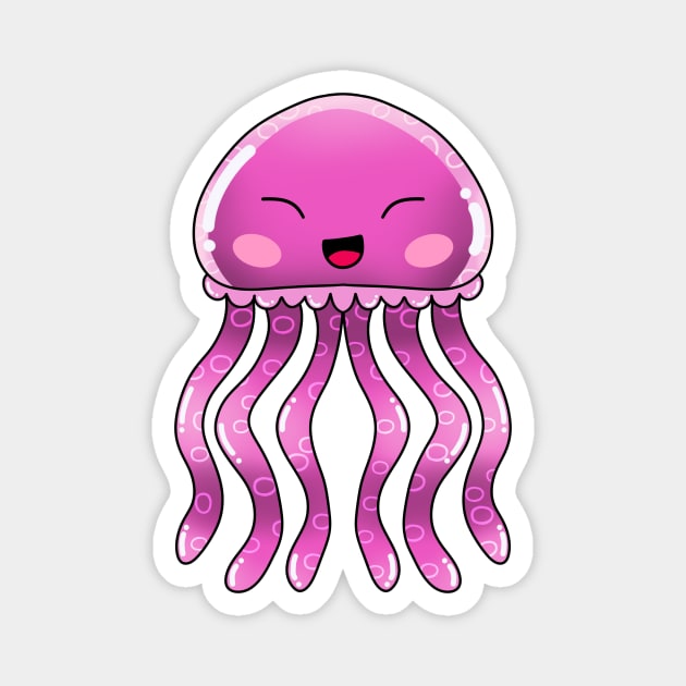 Little Pink Squid Magnet by LoneJensen