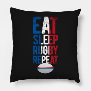 Eat sleep rugby repeat france rugby Pillow