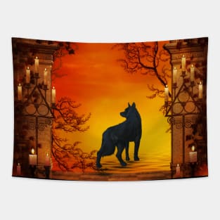 Wonderful wolf in the night Tapestry