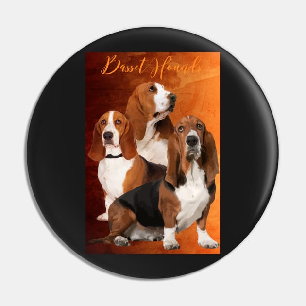 Basset Hound Composite Pin by rs-designs