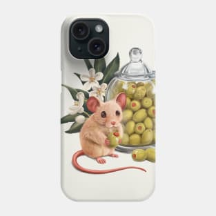 Cute mouse and olives Phone Case