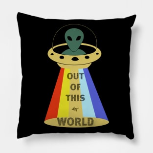 Vintage Alien T-shirt Pillow