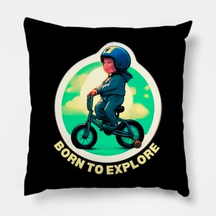 Little Explorer Toddler on Bike Pillow