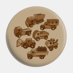 Vintage Wooden Toy Trucks Pin