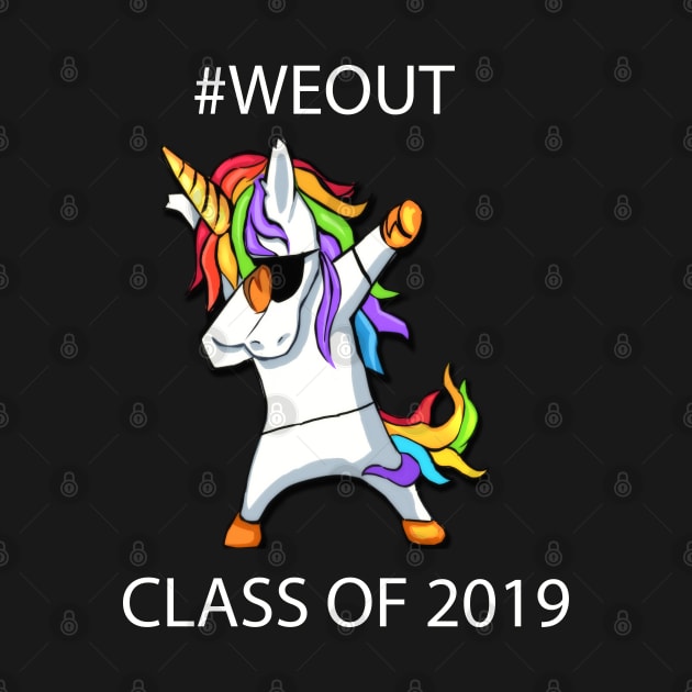 Yay! I Did It! Graduating Class of 2019 Graduation Gift Dabbing Unicorn Wearing Glasses by familycuteycom