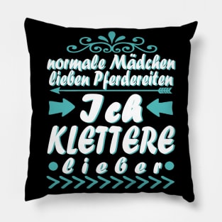 Klettern Kletterwand Kletterseil Berge Spruch Pillow