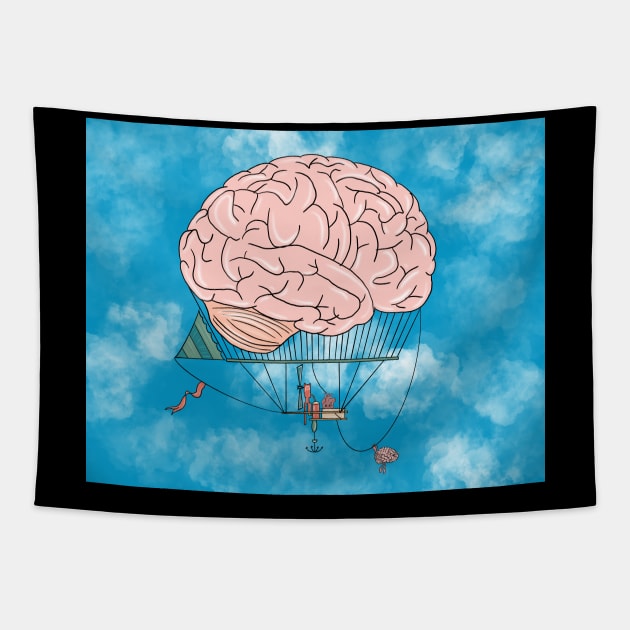 Brain Airship Tapestry by Carries Design 