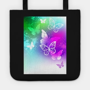 Bright Design with White Butterflies Tote