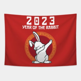 Dabbing Rabbit Year Of The Rabbit Chinese New Year 2023 Tapestry