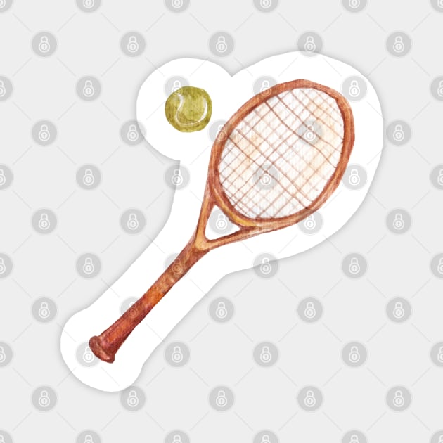 Tennis racket with tennis ball Magnet by lisenok