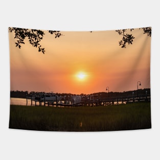 Summer Peach Sunset Tapestry