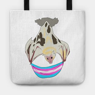 Trans Pride Vitiligo Bat Trans Pride Flag Tote