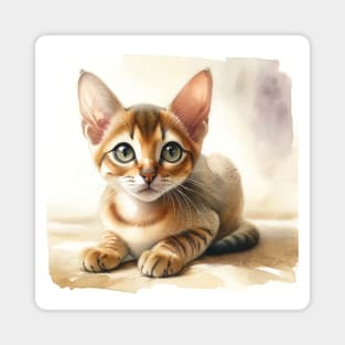 Singapura Cat Watercolor Kitten - Cute Kitties Magnet