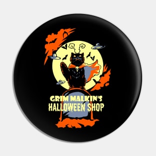 Grim Malkin's Halloween Shop Pin