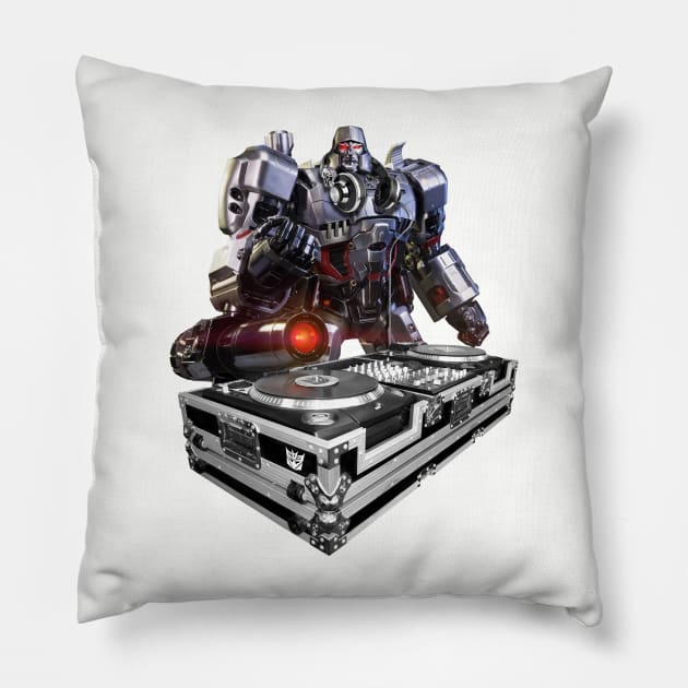 DJ TURNTABLES - GEN 1 Megatron transformers Pillow by ROBZILLA