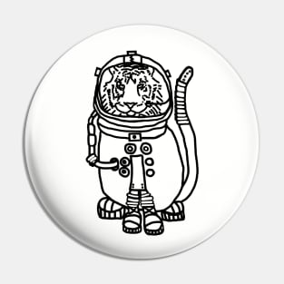 Sci Fi Tiger Astronaut Funny Animals in Space Pin