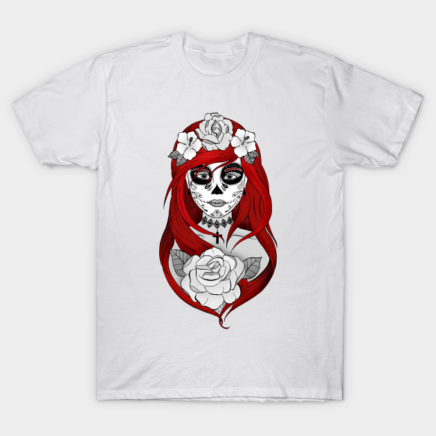 Art et Be - Santa Muerte Red - Red - T-Shirt | TeePublic