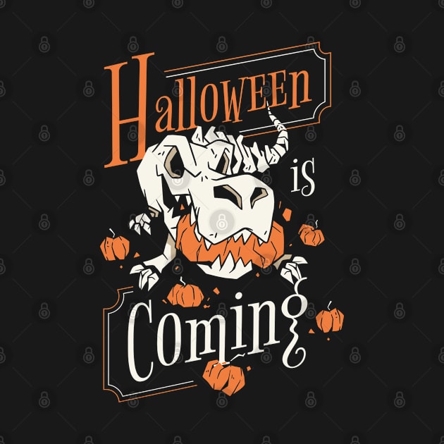 Halloween is Coming Dino Tee Happy Halloween by BaliChili