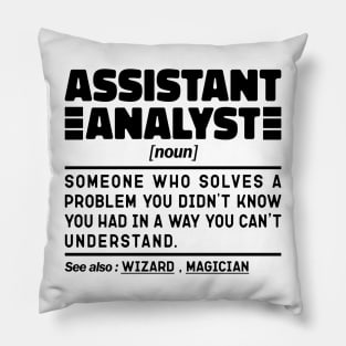 Funny Assistant Analyst Noun Sarcstic Sayings Assistant Analyst Humor Quotes Cool Pillow