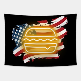 Burger Burst: A Patriotic Delight - celebrate 4th of July Tapestry