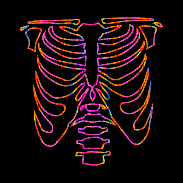 Skeleton Chest Colorful Rainbow by SpecialTs