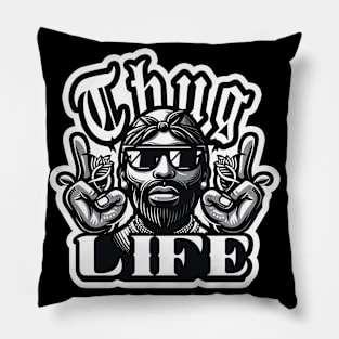 Thug Life Themed Vector Design Pillow