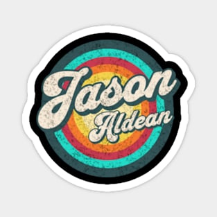 name jason  in color circle Magnet