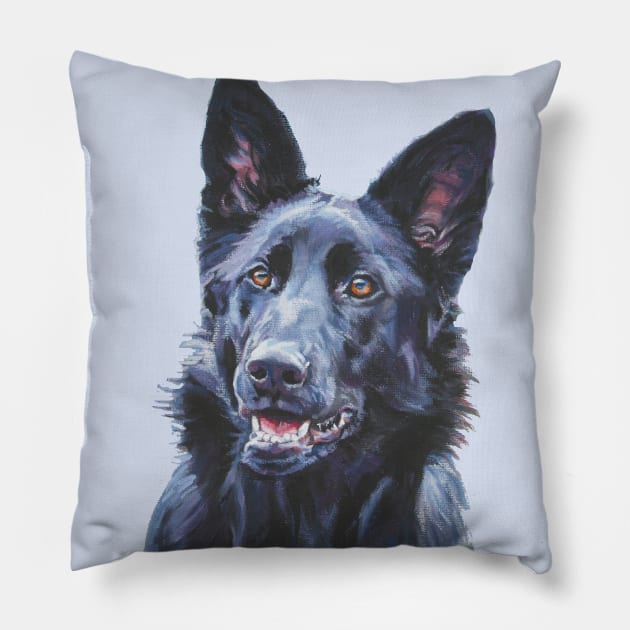 German Shepherd Fine Art Painting Pillow by LASHEPARD