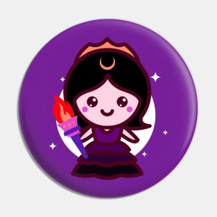 Chibi Kawaii Cute Hecate Goddess Witch Pin