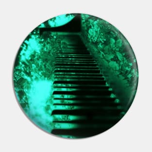 Piano in the Trees (green) Pin