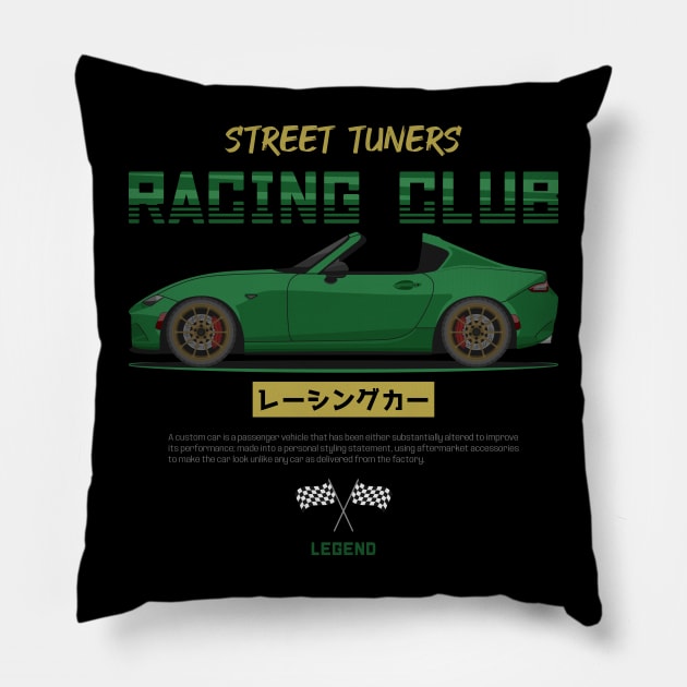 Tuner Green ND Miata Roadster JDM Pillow by GoldenTuners