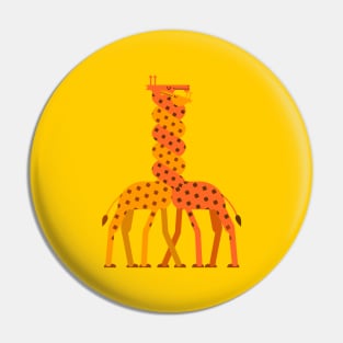 Two Giraffes Love Twisted Neck Pin