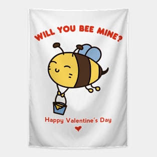 Will You Be Mine Cute Bee Pun Valentine's Day Tapestry