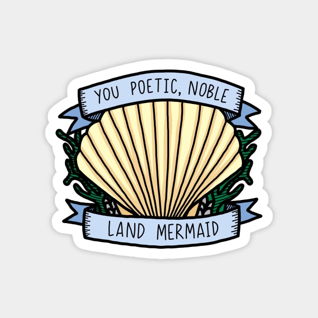 Poetic Noble Land Mermaid Magnet by quotify