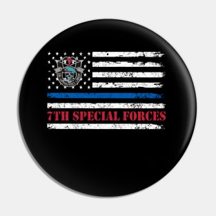 Proud US Army 7th Special Forces Group USA Flag De Oppresso Liber SFG - Gift for Veterans Day 4th of July or Patriotic Memorial Day Pin