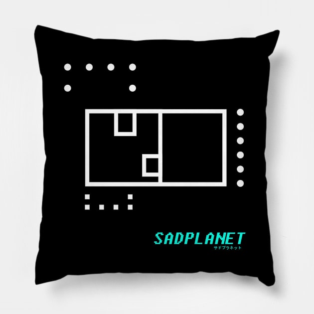 SadPlanet(Erechtheion) Pillow by GrounBEEFtaxi