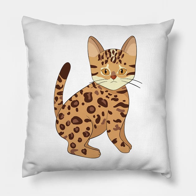 Cute Bengal Kitten Pillow by BamBam