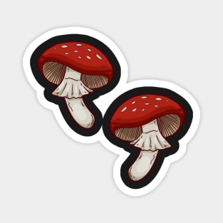 Toadstool Mushroom Fungi Repeating Pattern Magnet