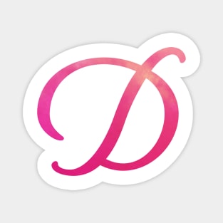 Letter D Monogram, Pink Color Personalized Design Magnet