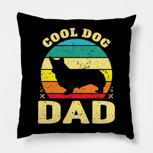 Retro Cool Corgi Dog Dad Pillow