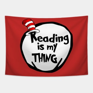 Funny Reading is my Thing Bookworm Geek Book Lover Gift Tapestry