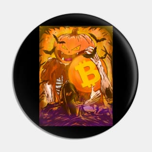 pumpkin king with bitcoin Pin