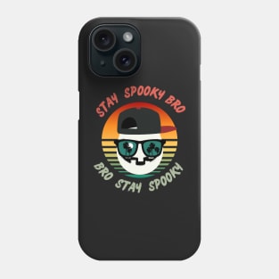 Sunset beach surfer Halloween skull Phone Case