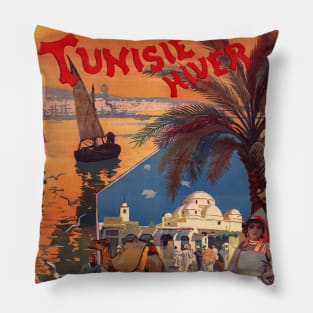 Tunisie Hiver Tunisia Vintage Poster 1899 Pillow