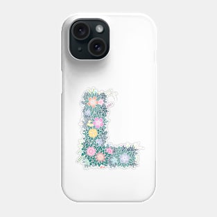 "L" Floral Letter Monogram Phone Case