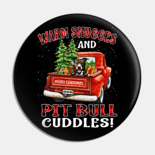 Warm Snuggles And Pit Bull Cuddles Truck Tree Christmas Gift Pin