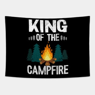 King Of The Campfire Funny Camping Tapestry