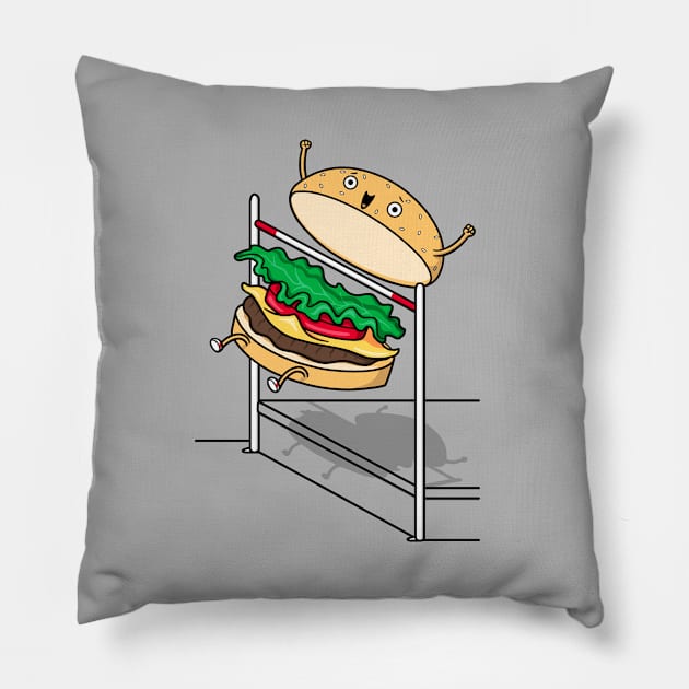 Burger Jump! Pillow by Raffiti